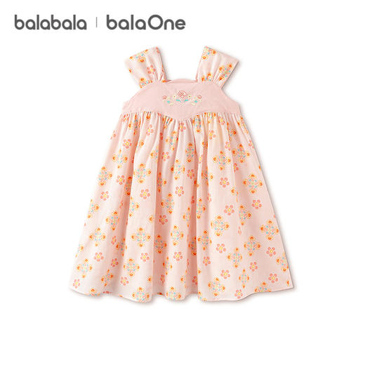 巴拉巴拉童装女童连衣裙宝宝裙子2026新款夏装精致立体绣花章长裙 商品图4