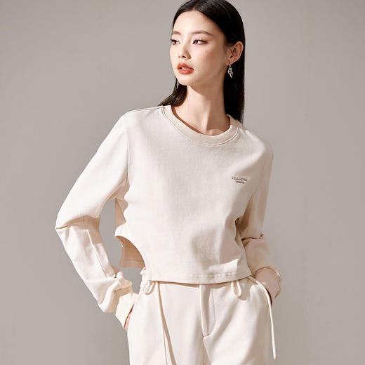 剩S/M/XL 芳外新款休闲卫衣时尚减龄百搭印花上衣女8I23CE1097 商品图1