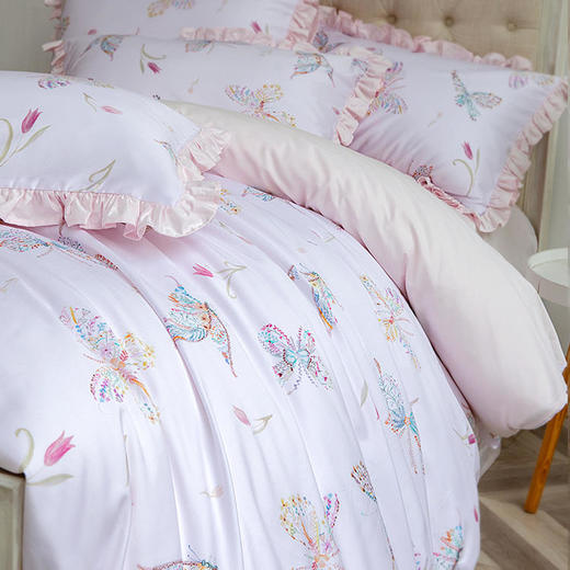 【代发】80支 弗里达花园 蝴蝶精灵 蓝铂儿童四件套纯棉（尺寸为被罩尺寸） 商品图4