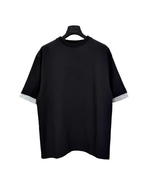 女款假两件短袖T恤he 商品图0