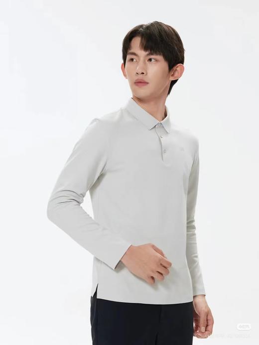 F031207春秋款纯色翻领吸湿速干长袖防晒男士t恤POLO 商品图4