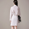 剩M 芳外新款气质休闲不规则连衣裙白色Polo领长袖裙子女8T23AL0067 商品缩略图3