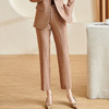 剩S 米思阳2026春季新款轻奢通勤休闲裤肌理感高腰修身卡其色裤子2735 商品缩略图1
