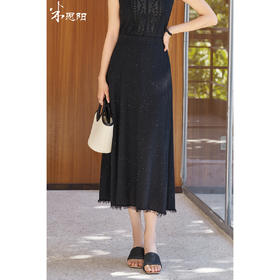 剩M/L 米思阳2025春季新款气质轻奢天丝半身裙流苏细闪星空美裙子5428