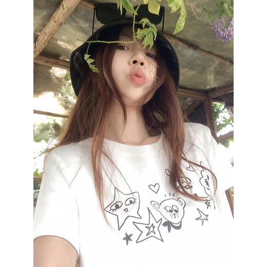 <曾小咸推荐>3.15现货秒杀 ！微信超特价！韩系卡通印花短袖 日常119.99 立减50 秒杀59.99！！ 商品图1