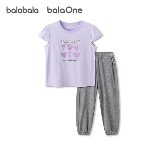 巴拉巴拉女童短袖套装儿童中大童两件套2026新款春夏装甜美舒适 商品图4