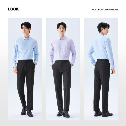 【犀牛褶/不易褶】柒牌西裤男2026春季新品商务通勤上班修身长裤 130H72310 商品图2