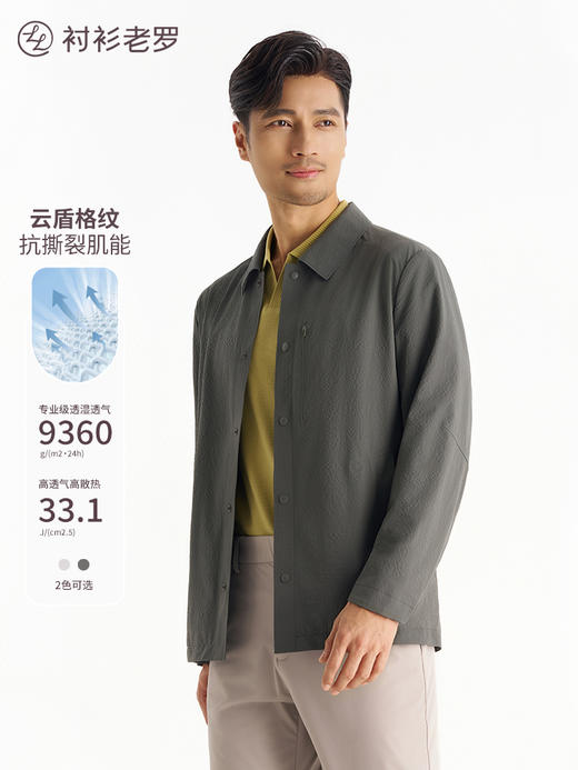 【云盾】抗撕裂肌能格翻领暗扣衬衫夹克261L7J537N[门店专款] 商品图4