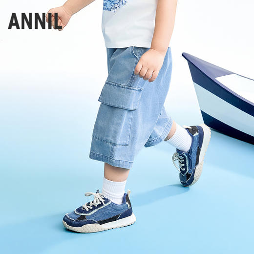 【实体店同款】男童全腰牛仔七分裤夏季新款安奈儿童装XB626174 商品图2