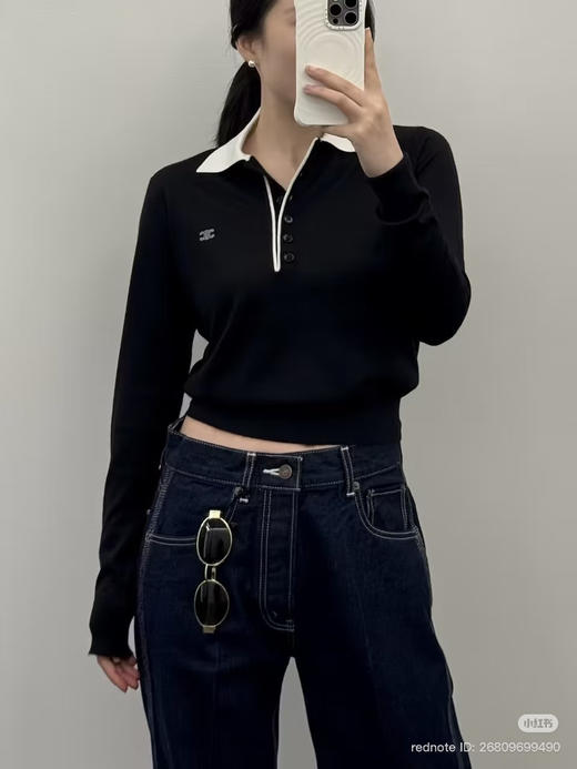 312-6 独家圆正 ce 26ss polo领套头长袖衫 准码很准 我穿XL 商品图5