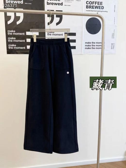 F031262暖皮绒休闲大口袋垂感宽松遮肉显瘦女士阔腿裤长裤 商品图12