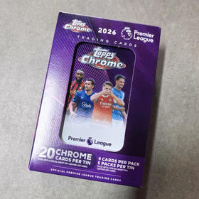 2026 Topps Chrome Premier League 英超 足球 Chrome Tin盒