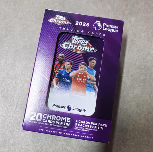 2026 Topps Chrome Premier League 英超 足球 Chrome Tin盒 商品图0