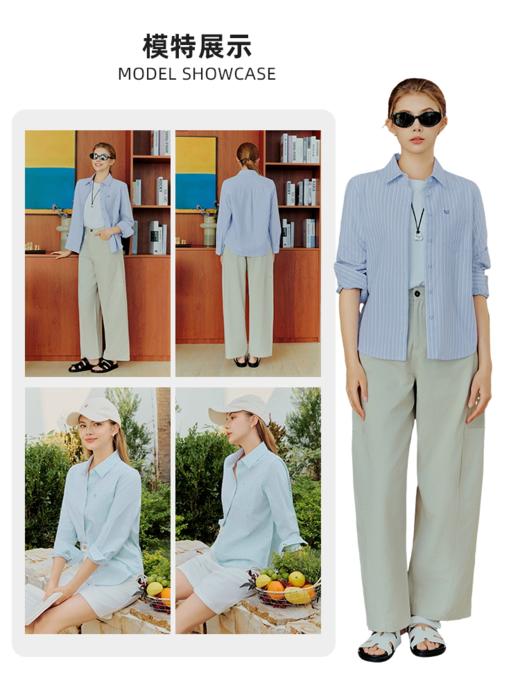 波顿女士春秋季宽松翻领条纹长袖衬衫｜条子配色清爽，一件穿出自在随性感LS163126 商品图3