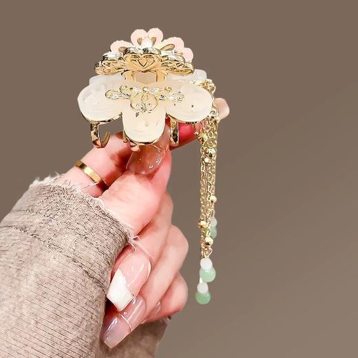 【敦煌宝相-花影流珠首饰发夹】小众温柔古风发夹 新中式仙气碎发卡子抓夹头饰 商品图4