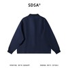 SDSA男装2026新款高贵轻奢韩版简约纯色拼接翻领长袖T恤百搭宽松 商品缩略图4