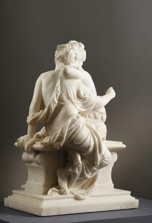 独角鹿西洋古董1860年代法国著名雕塑家Carrier-Belleuse签名创作人物主题大理石群雕作品《秘密》 商品图4