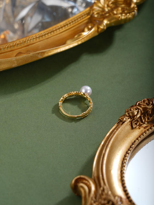 子佩集【真我之始】银S925珍珠惜王妃戒指【R2315】镀金单排钻2602 商品图4