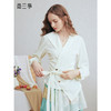 两三事 琉璃星庭 2026春季新款优雅刺绣海军领收腰绑带长袖衬衫女 商品缩略图0