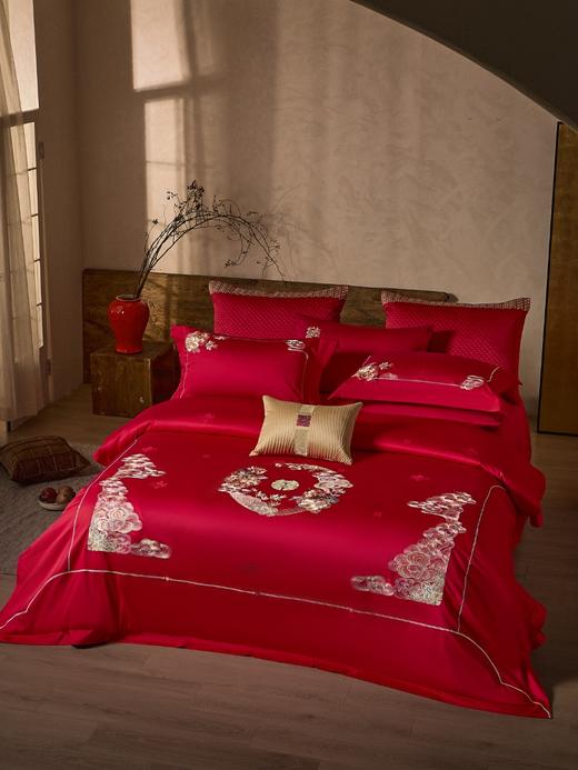 2026新款 婚庆纯棉刺绣四件套-花样年华 商品图8