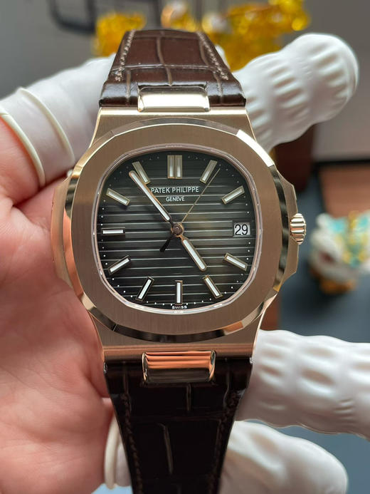 百达翡丽DDF鹦鹉螺5711系列 DDF玫金皮带配重版 重量102克 男士腕表 丹东324一体机 商品图0