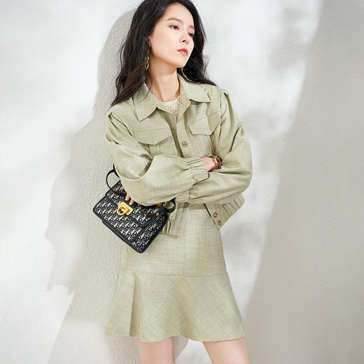 芳外新款飒气减龄时尚套装工装外套鱼尾半裙两件套8D21CG1475 商品图3