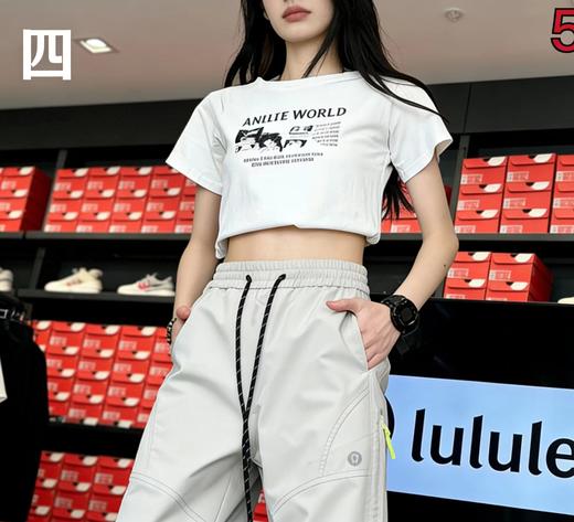 F031230拉链网格元素宽松直筒通风透气柔软舒适亲肤长裤 商品图9