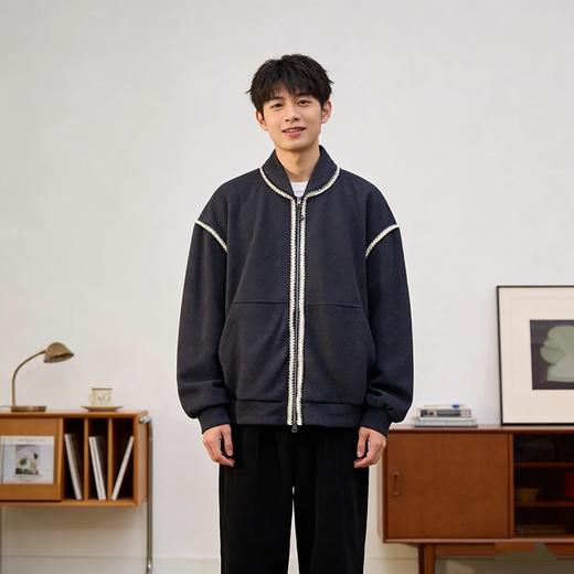 【颜值与质感双在线 华夫格肌理】春秋情侣款松弛感棒球服（ELXM99-WY715） 商品图4