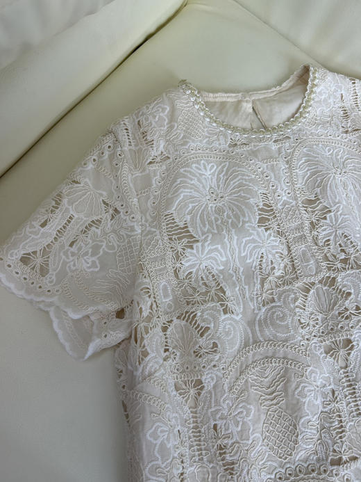 原单新款镂空钩花雷丝设计感连衣裙 商品图1