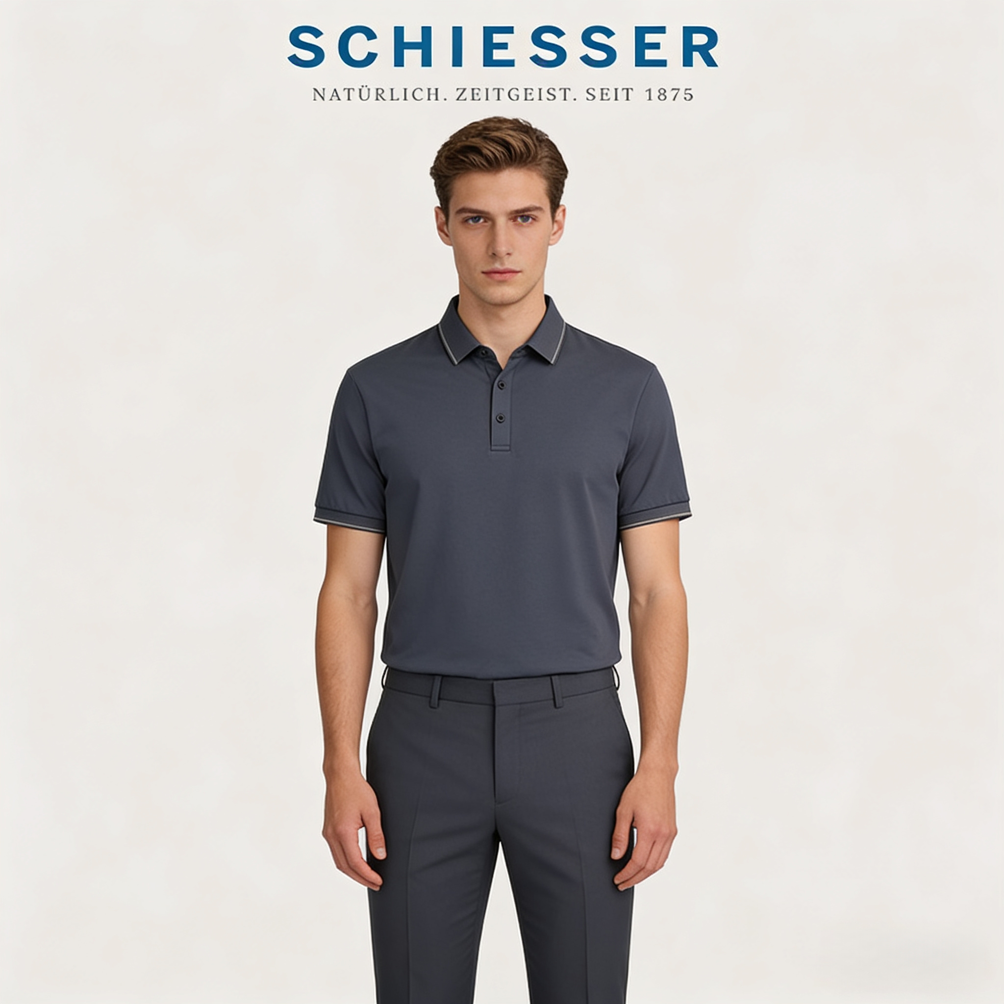 【时尚外穿POLO】德国舒雅男士轻薄透气时尚POLO领短袖上衣  39/26944U