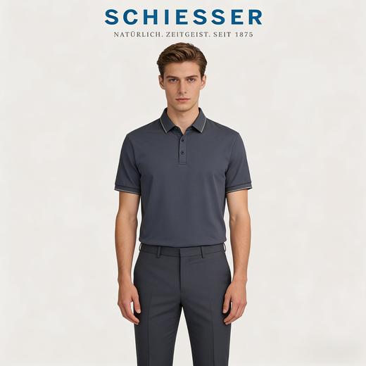 【时尚外穿POLO】德国舒雅男士轻薄透气时尚POLO领短袖上衣  39/26944U 商品图0