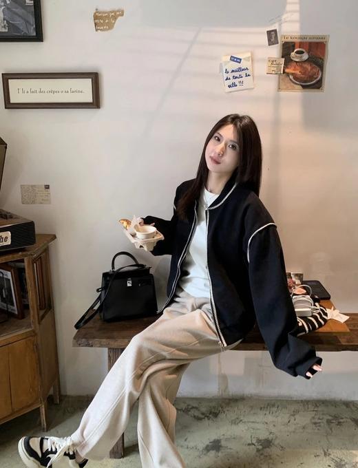 【颜值与质感双在线 华夫格肌理】春秋情侣款松弛感棒球服（ELXM99-WY715） 商品图1