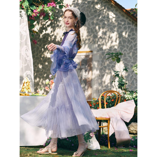 两三事 空灵之歌 2026春季新款甜美公主风网纱蓬蓬裙a字半身裙 商品图3