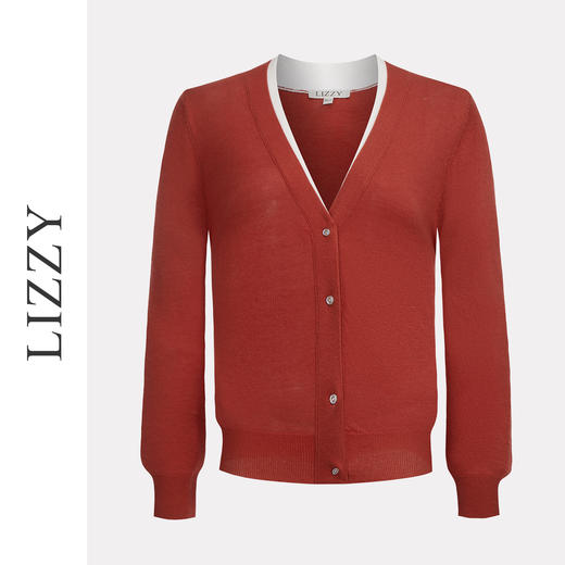 LIZZY 早秋 休闲通勤高支纱线混纺假两件百搭针织开衫外套7741 商品图4