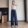 逸柔家【莱赛尔天丝阔腿裤2611】爆款莱赛尔天丝亚麻阔腿裤 慵懒风高腰宽松垂感冰感裤 商品缩略图3