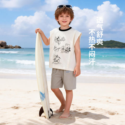 迪士尼男童夏季冰氧棉背心套装 商品图3