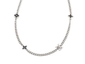 LOUISVUITTONCHARMS 徽标细节925银项链男款银色