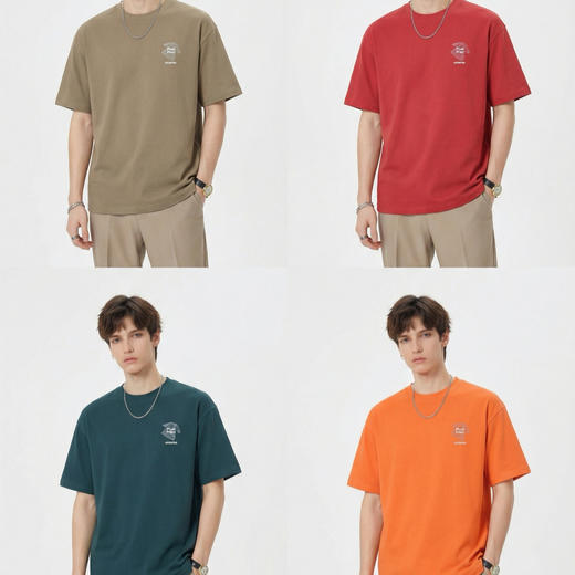 新款圆领T恤男短袖夏季宽松休闲纯色半袖上衣  YLZ-15007 商品图2