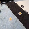 F031248洗水牛仔面料时尚翻领单排扣男女同款牛仔衬衫外套 商品缩略图3