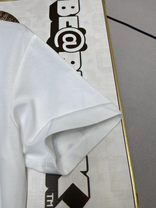 F031245徽标刺绣定织定染logo圆领情侣后背织带短袖T恤 商品图12