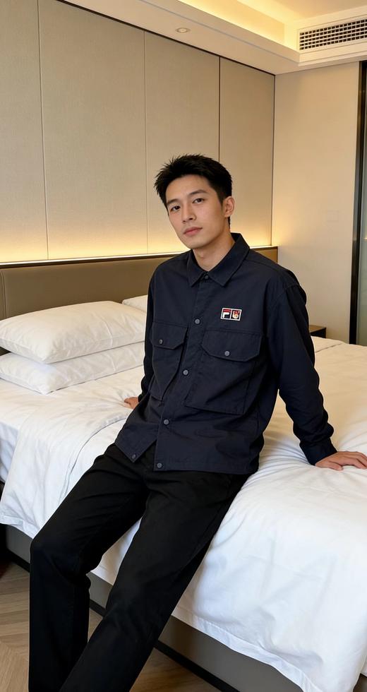 F031201黄景瑜同款梭织夏新小狐狸时尚稳重休闲宽松长袖衬衫上衣 商品图3