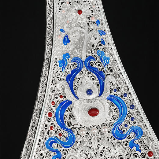 子佩集S999银手工银花丝【鸾凤和鸣·琵琶记】花丝镶嵌摆件【HSPP】大师工坊原创设计2511 商品图2