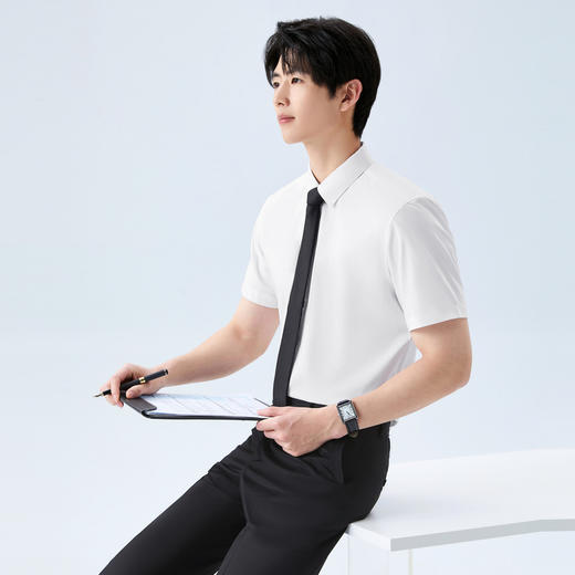 【10A抗菌2A防螨/莫代尔】柒牌商务短袖衬衫男士2026春夏季新品 130A70290 商品图1