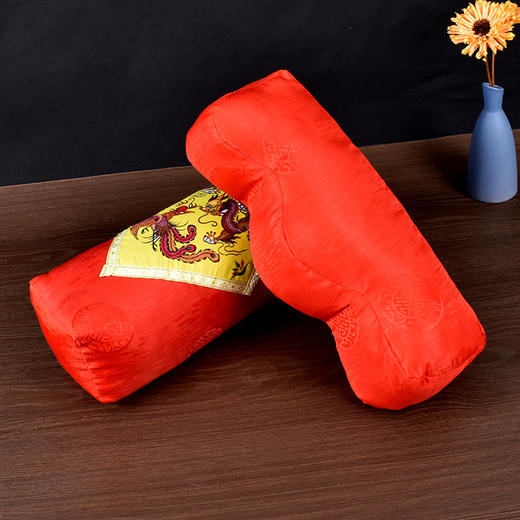 红色龙凤 寿枕头脚枕寿衣配件电脑印花龙凤枕男女全套配件 商品图0