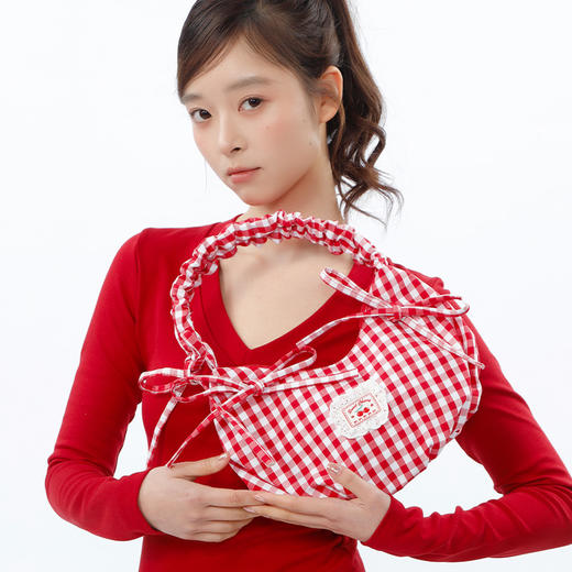 简约韩系红色系可调节抽绳包-纪念日百货门店同款169443211 商品图7