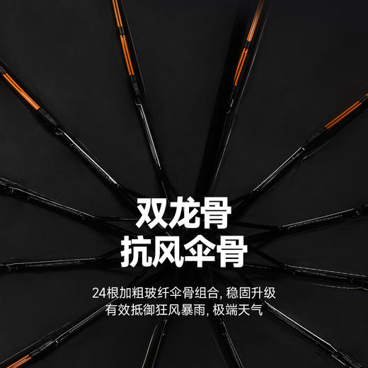 【小杨臻选】12K双骨自动黑胶晴雨伞 自动开收 晴雨两用 质保一年 免费换新 商品图4