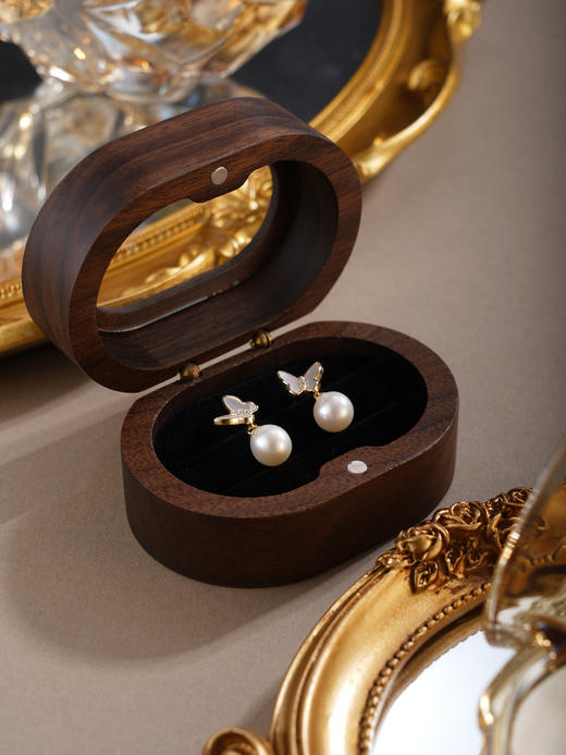 子佩集【蝶语心扉】银S925珍珠惜王妃耳钉【E3960】镀金蝴蝶2602 商品图3