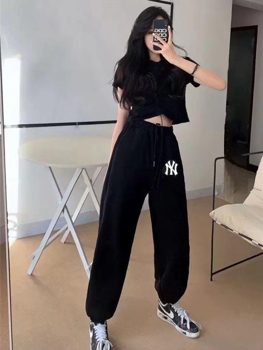 F031240松紧腰宽松休闲运动柔软舒适卫裤束脚裤长裤 商品图1