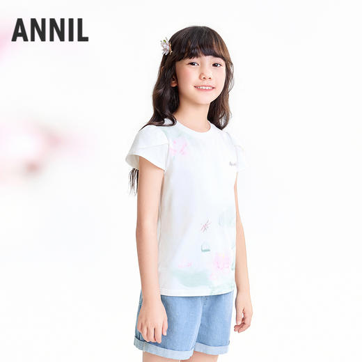 【实体店同款】女童短袖针织衫夏季新款安奈儿童装AG621262 商品图1