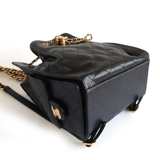 【全新】CHANEL香奈儿25bag系列AS5600 B20304 94305中号黑金荔枝牛皮25bag双肩包小书包女士090326TJ45 商品图7